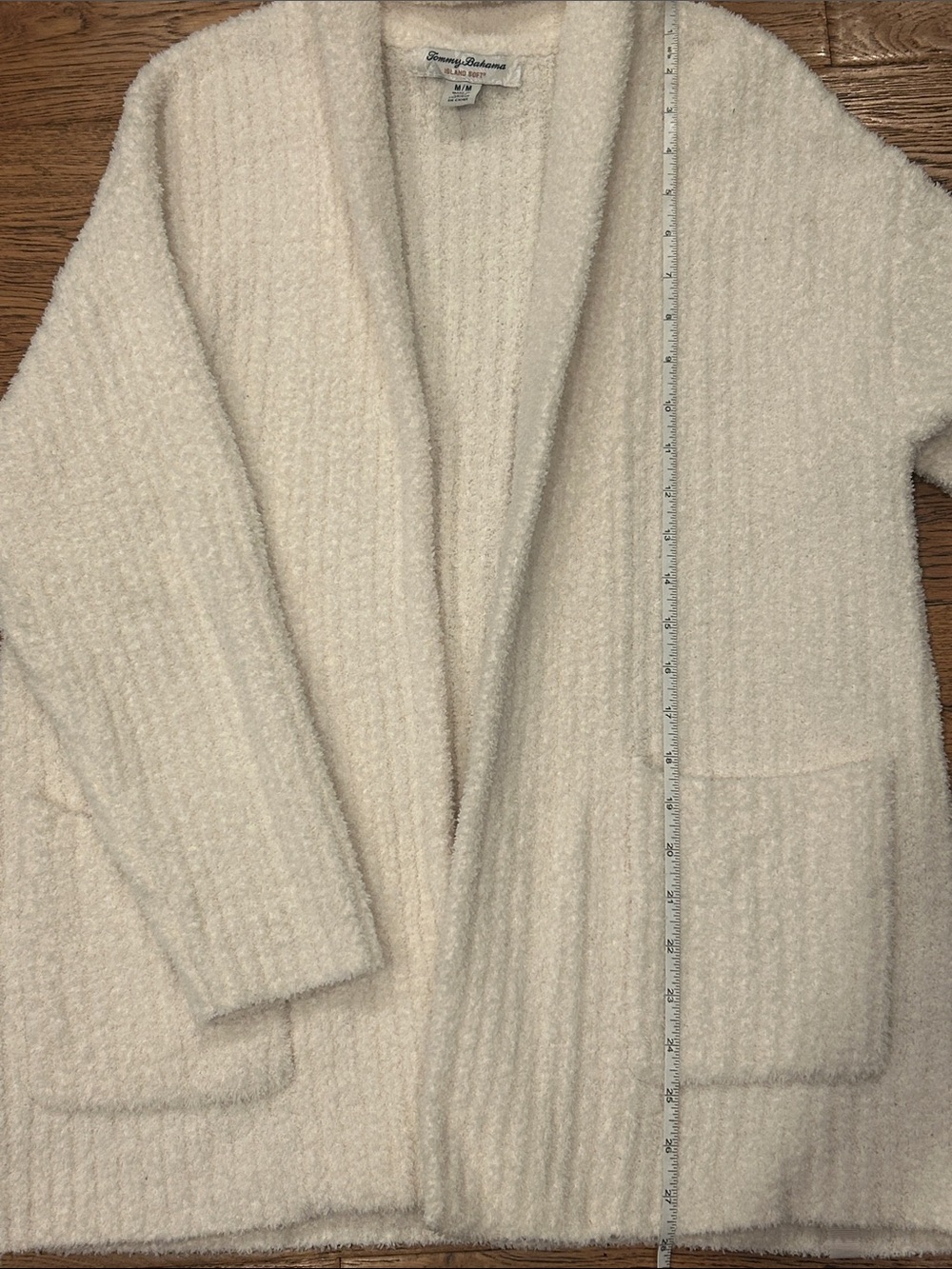 Tommy Bahama Island Soft Cream Long Lounge Cardigan with Pickets Medium - Picture 9 of 12